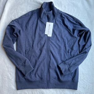 NWT Athleta Brooklyn Bomber Jacket in Leopard Medieval Violet